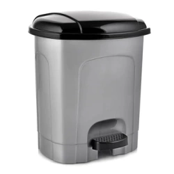 Kosz na śmieci z pedałem plastikowy szary 5,5 l