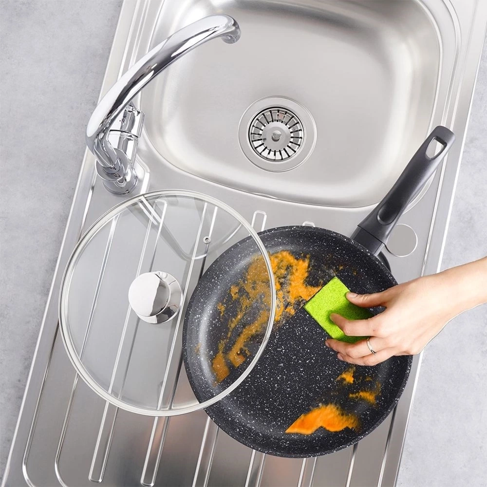 Patelnia granitowa ze szklaną pokrywką GRANDE 28 cm