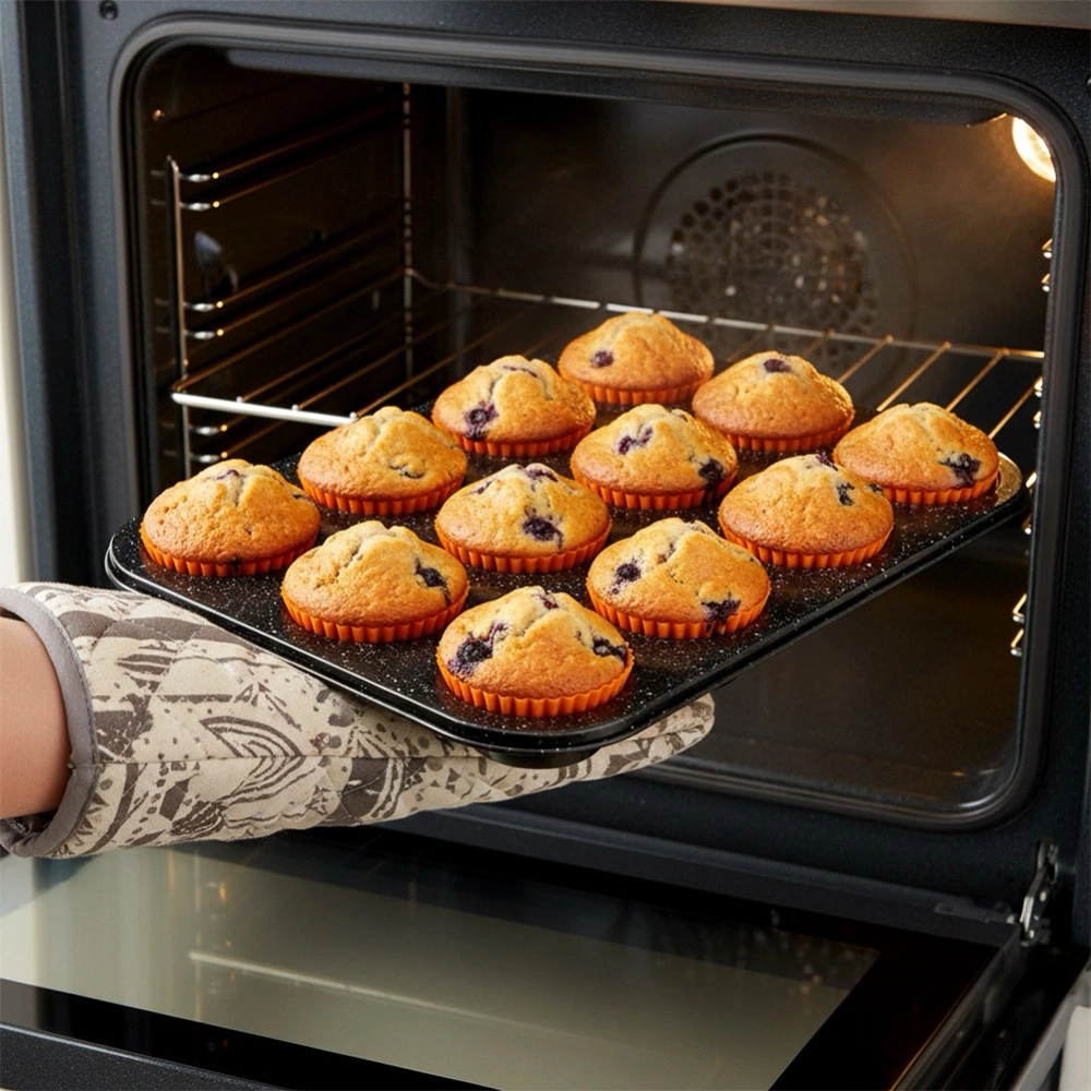 Forma do muffinek granitowa z foremkami silikonowymi 13 el.