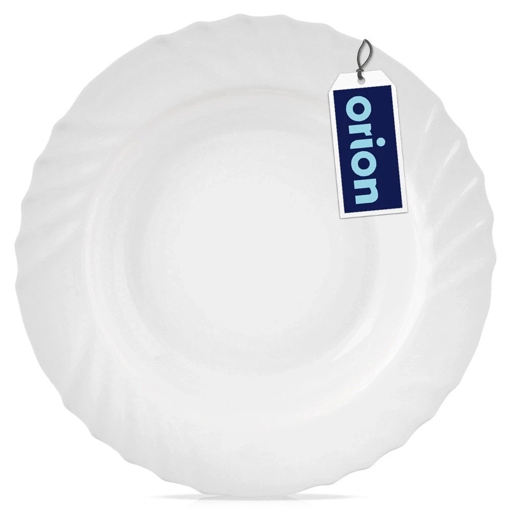 Talerz obiadowy głęboki szklany biały LUNA 22,5 cm, 350 ml