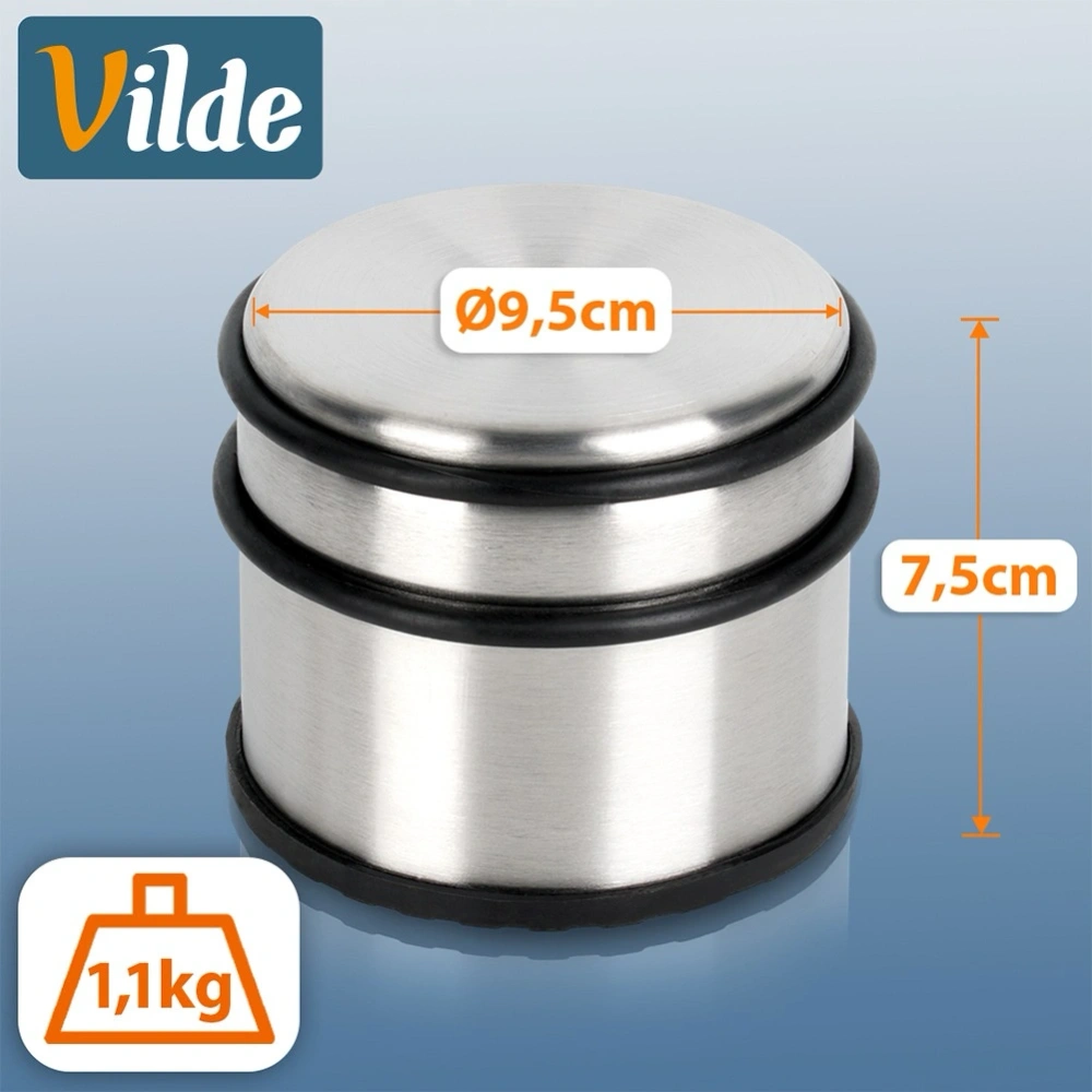 Stoper do drzwi stalowy srebrny 9,5 cm