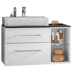 Zestaw szafka z umywalką + regał Oxford biały Fackelmann