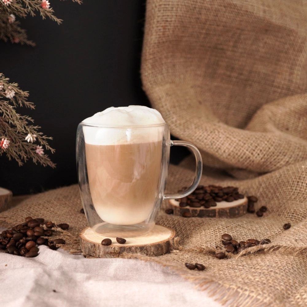 Szklanka termiczna z podwójną ścianką do kawy latte DOUBLE 300 ml