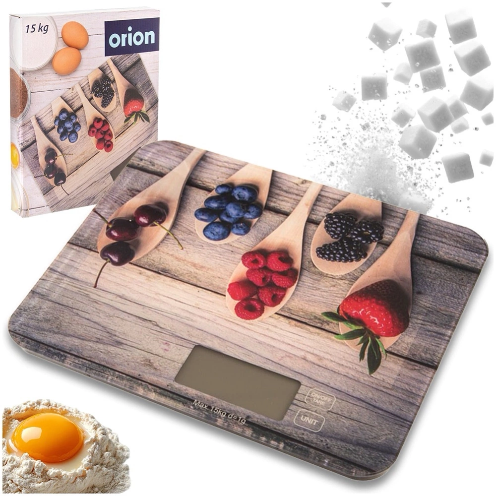 Waga kuchenna szklana elektroniczna płaska 15 kg