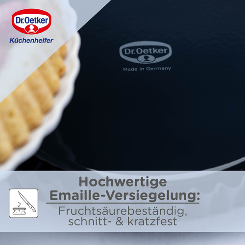 Forma blacha do pieczenia ciast tarty  babki, Ø28 cm, emaliowana Dr. Oetker