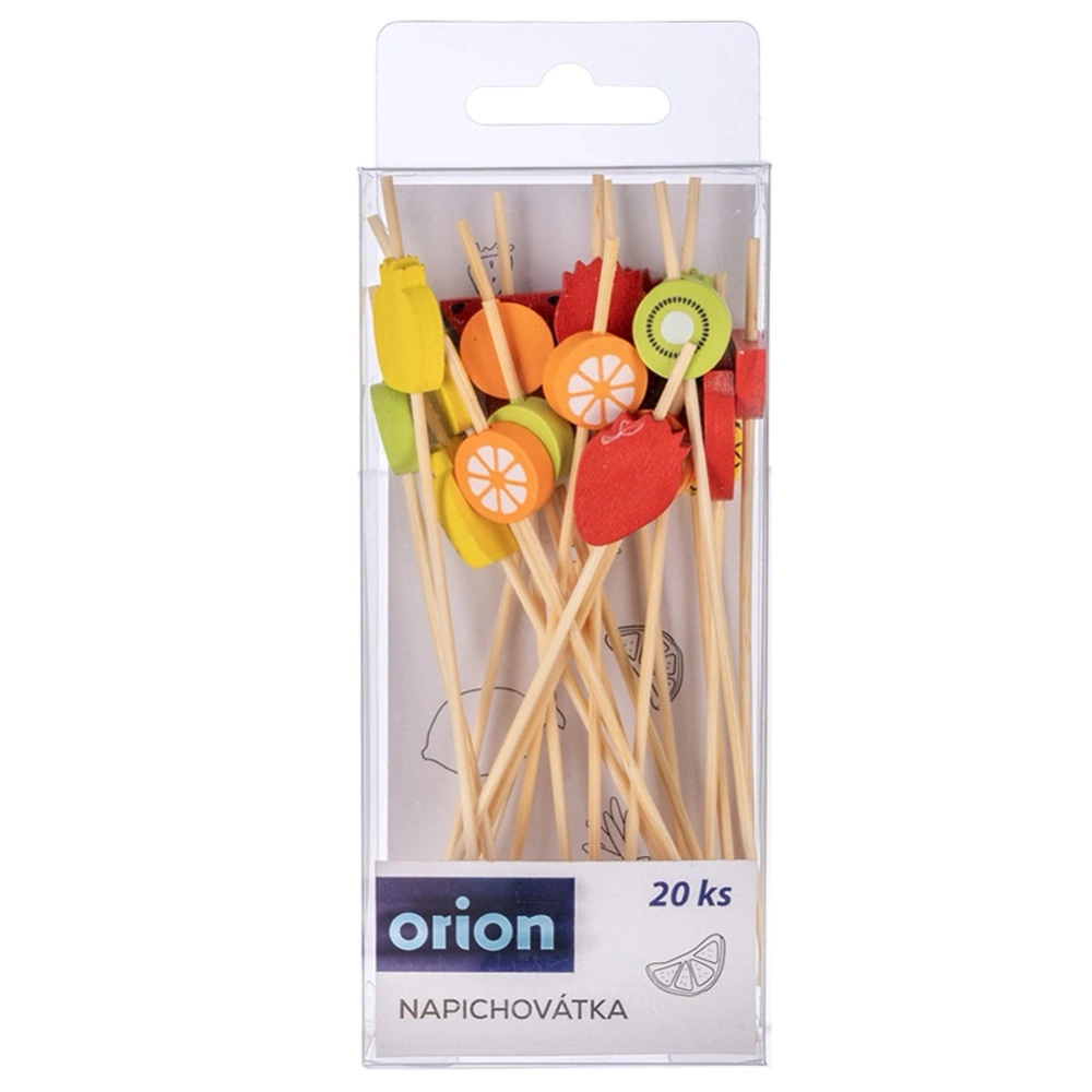 Wykałaczki do przekąsek bambusowe owoce 12 cm 20 szt.