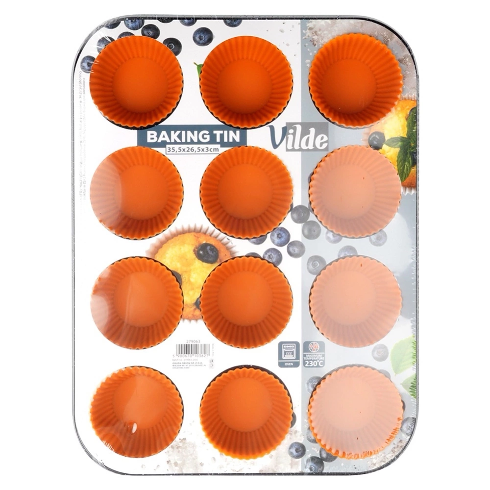 Forma do muffinek granitowa z foremkami silikonowymi 13 el.