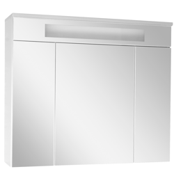 Szafka lustrzana 3D - 80 cm z kolekcji KARA białym z oświetleniem LED