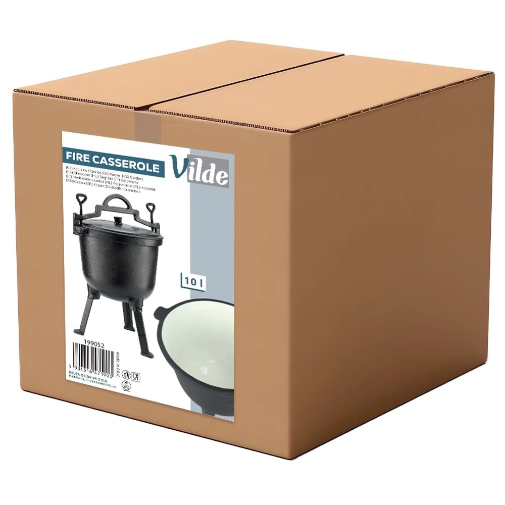 Kociołek żeliwny emaliowany na nóżkach z pokrywką CAST LINE 10 l