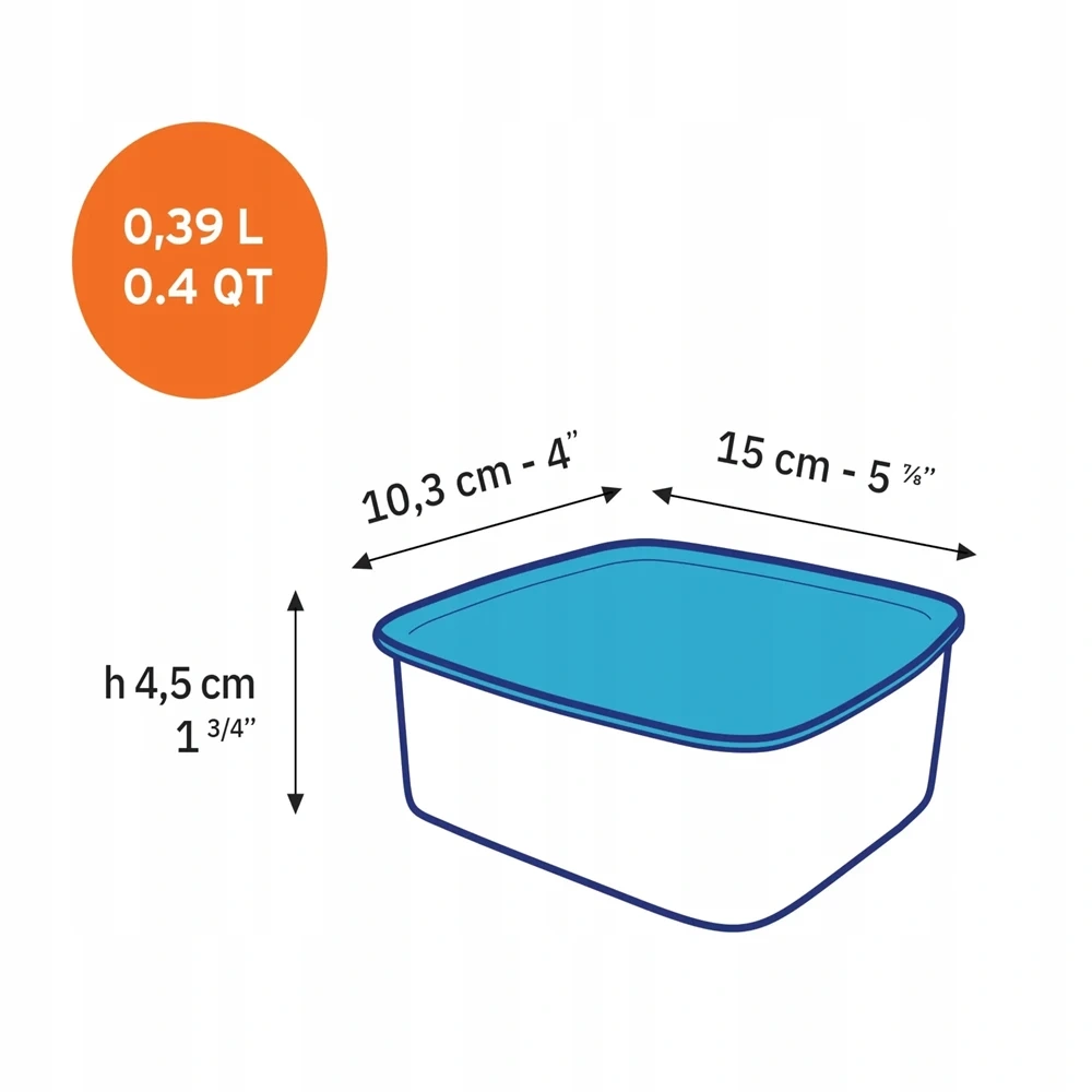 Zestaw Pojemników Szklanych 3 szt. 0,39L 1,1L 1,65L z Pokrywkami Duralex