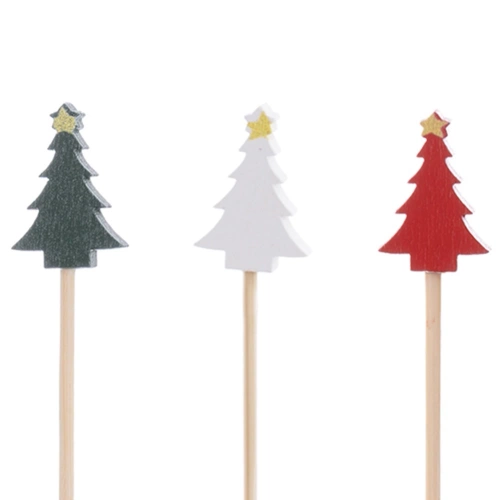 Wykałaczki do przekąsek bambusowe choinka 13 cm 20 szt.
