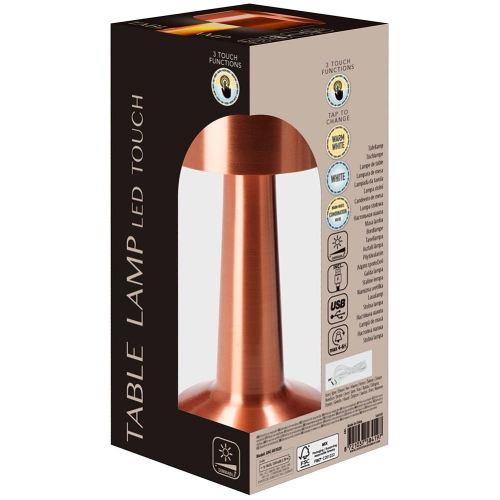 Lampka stołowa miedziana 21 LED 21 cm