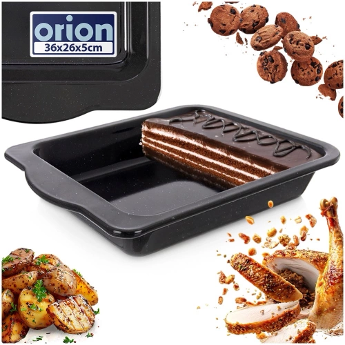 Blacha do pieczenia emaliowana prostokątna głęboka 36x26x5 cm