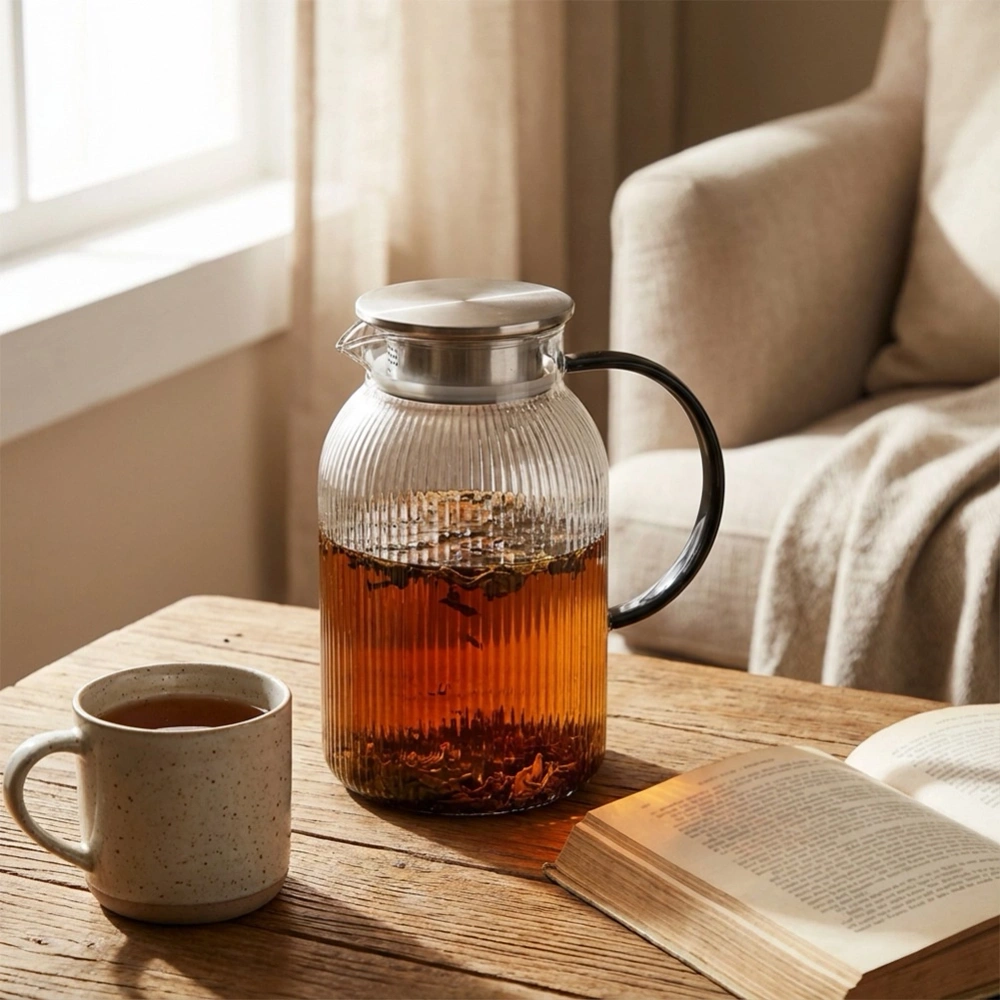 Dzbanek szklany z pokrywką 1,5 l