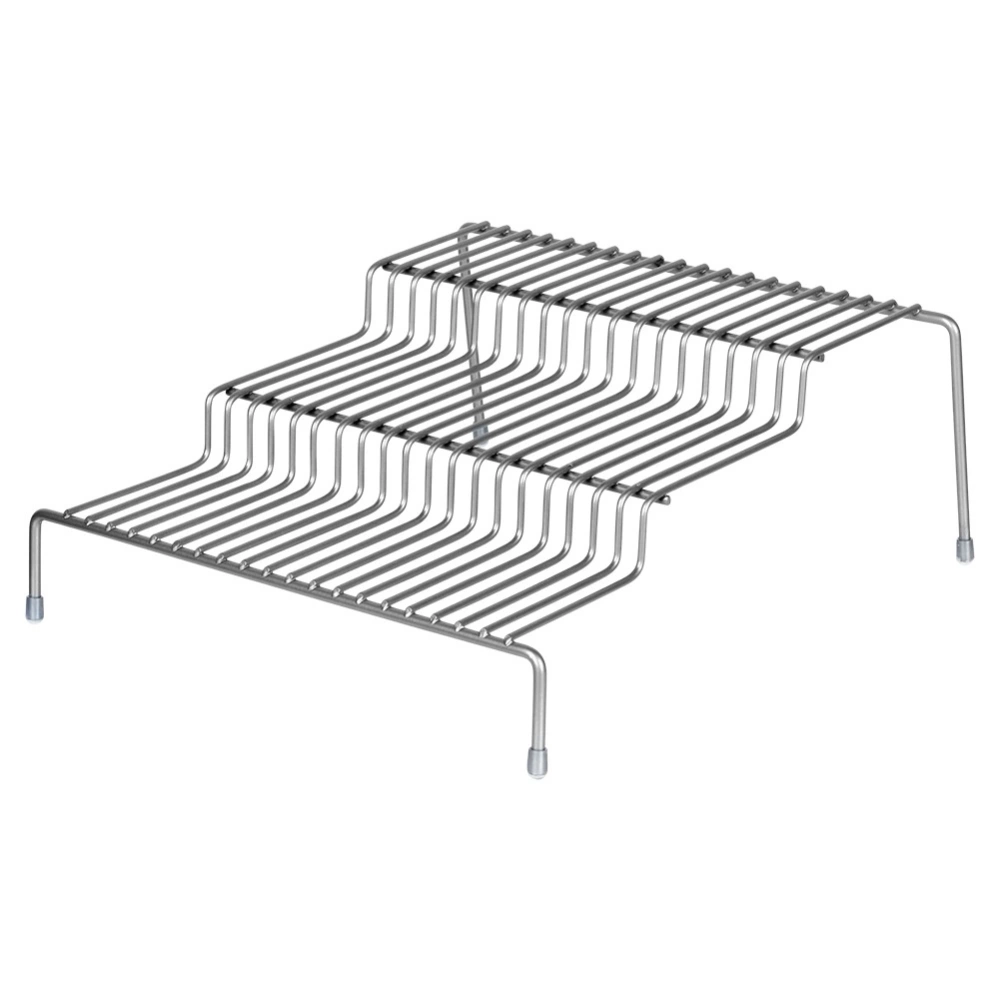 Półka kuchenna metalowa szara 3-poziomowa 28x26x11 cm