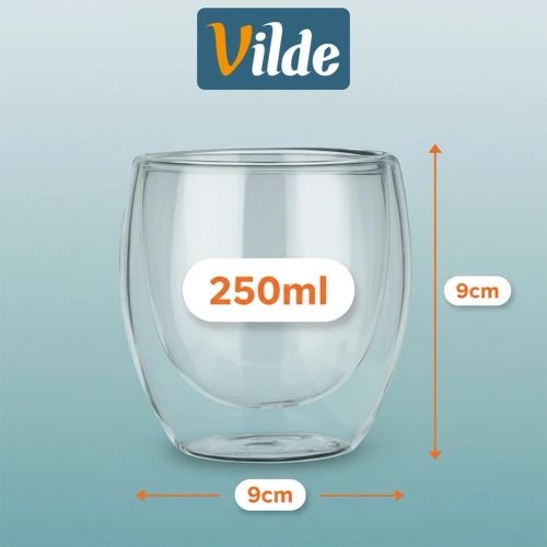 Szklanki termiczne z podwójną ścianką do kawy i herbaty 250 ml 2 szt.