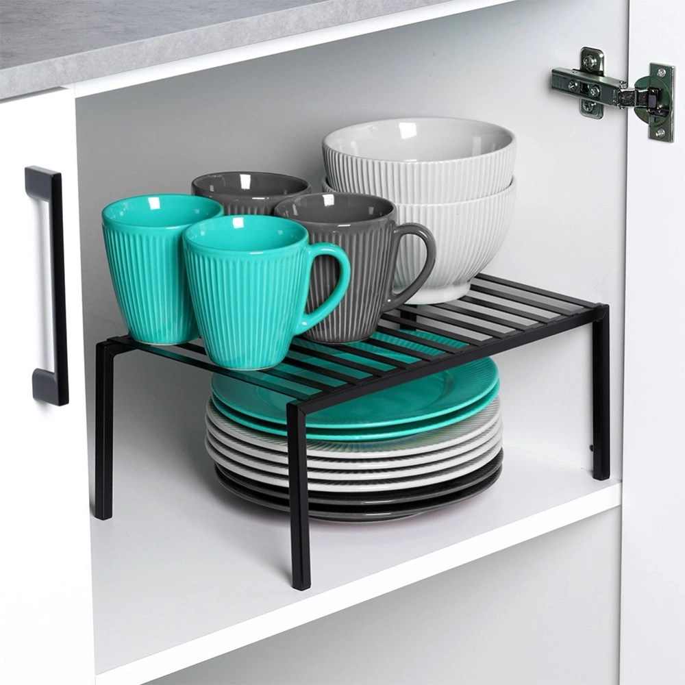 Półka kuchenna metalowa czarna 33x21x14 cm