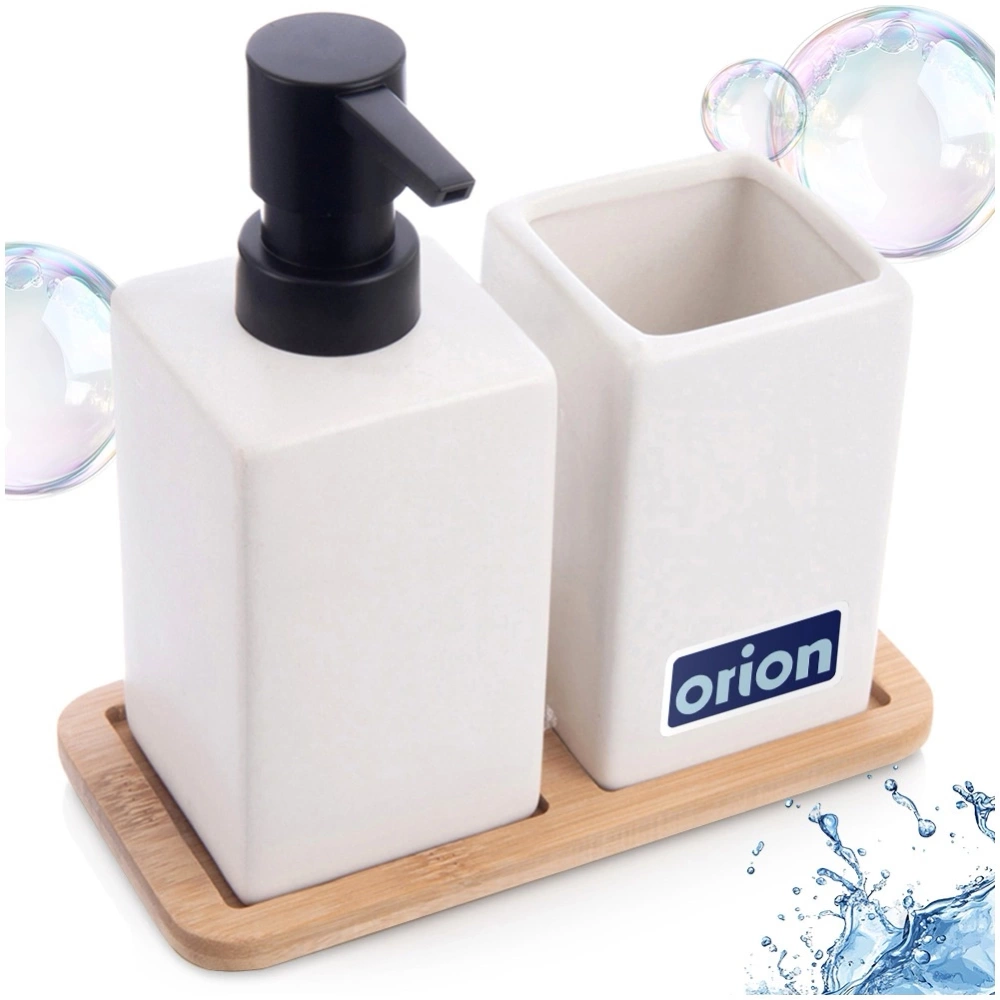 Zestaw łazienkowy dolomitowy biały 3 el.