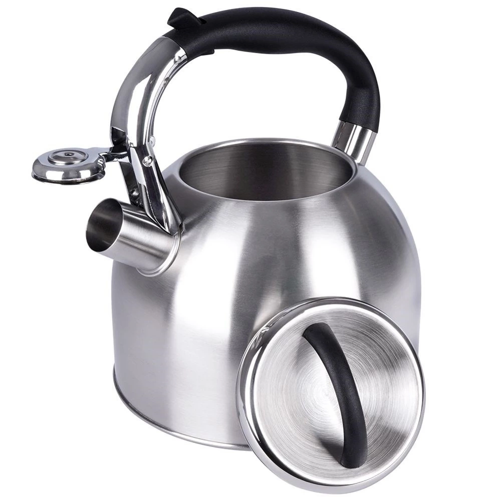 Czajnik z gwizdkiem stalowy srebrny 2 l