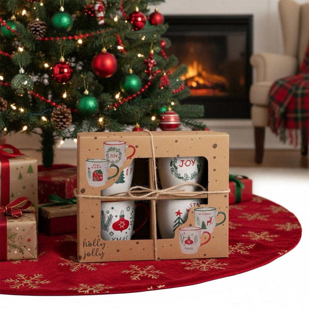 Kubki ceramiczne świąteczne 180 ml 4 szt.