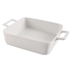 Naczynie żaroodporne porcelanowe białe 20x14x14 cm, 450 ml