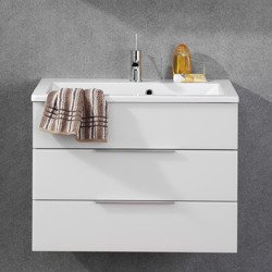 Szafka łazienkowa biała z umywalką konglomeratową KARA 80 cm