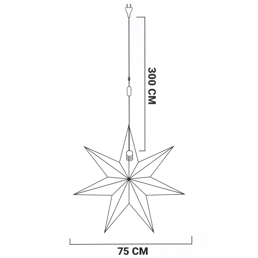 Gwiazda świecąca welurowa beżowa wisząca 75 cm