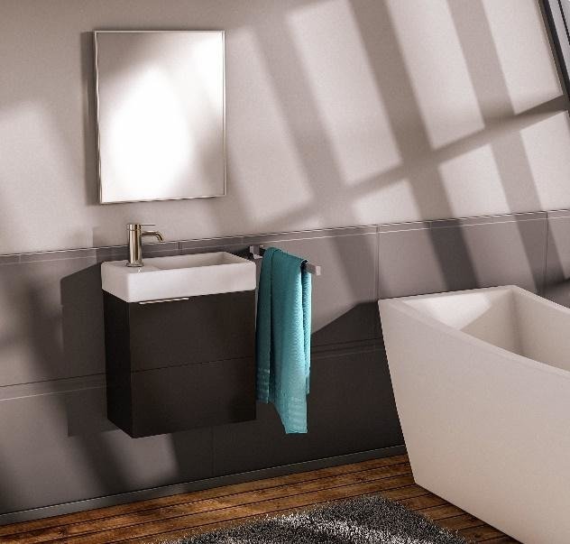 Komplet mebli łazienkowych z serii X3 szafka, lustro oraz umywalka 41 cm ANTRACYT
