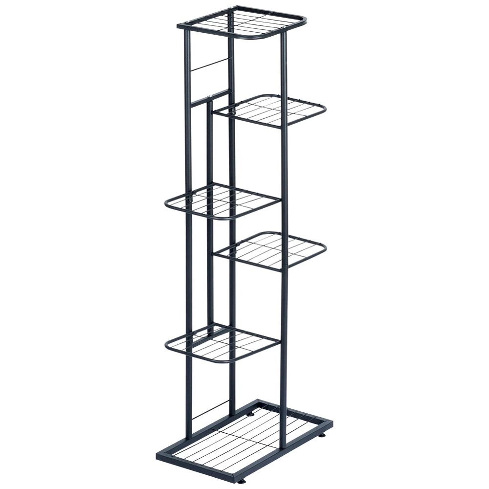 Kwietnik metalowy czarny 6-poziomowy 106 cm