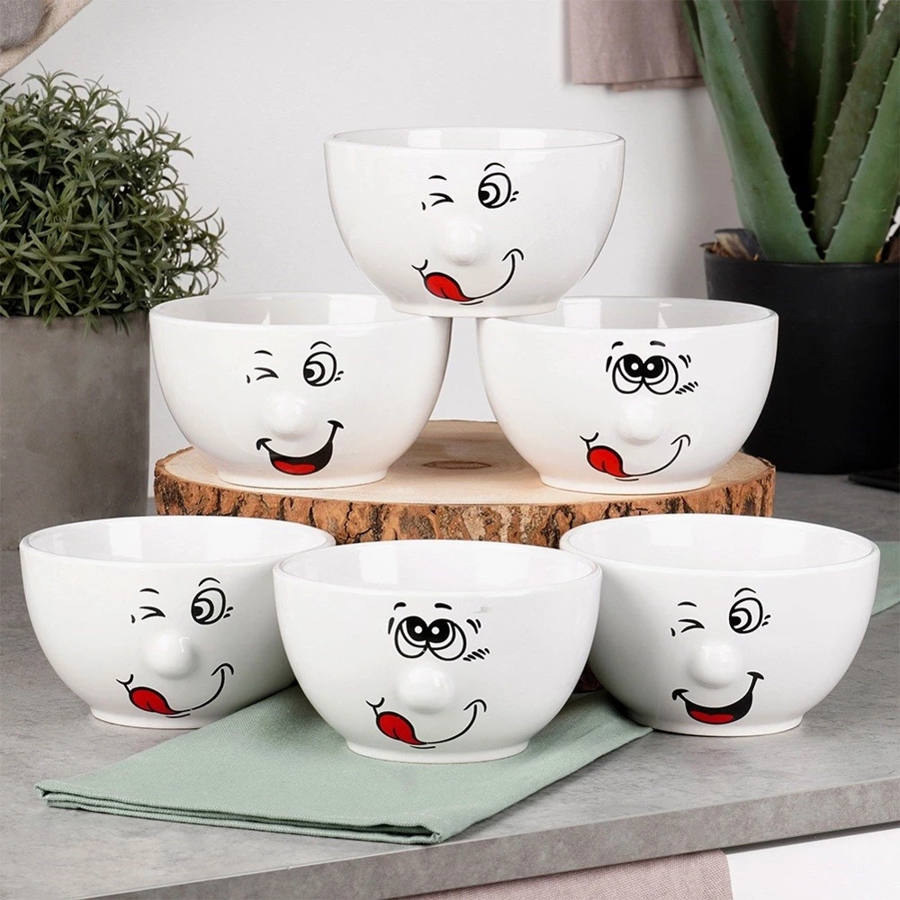 Miseczki ceramiczne buźki 13,5 cm, 550 ml 6 szt.