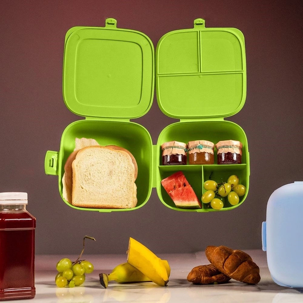 Pojemnik śniadaniowy lunchbox dzielony zielony 2x700 ml