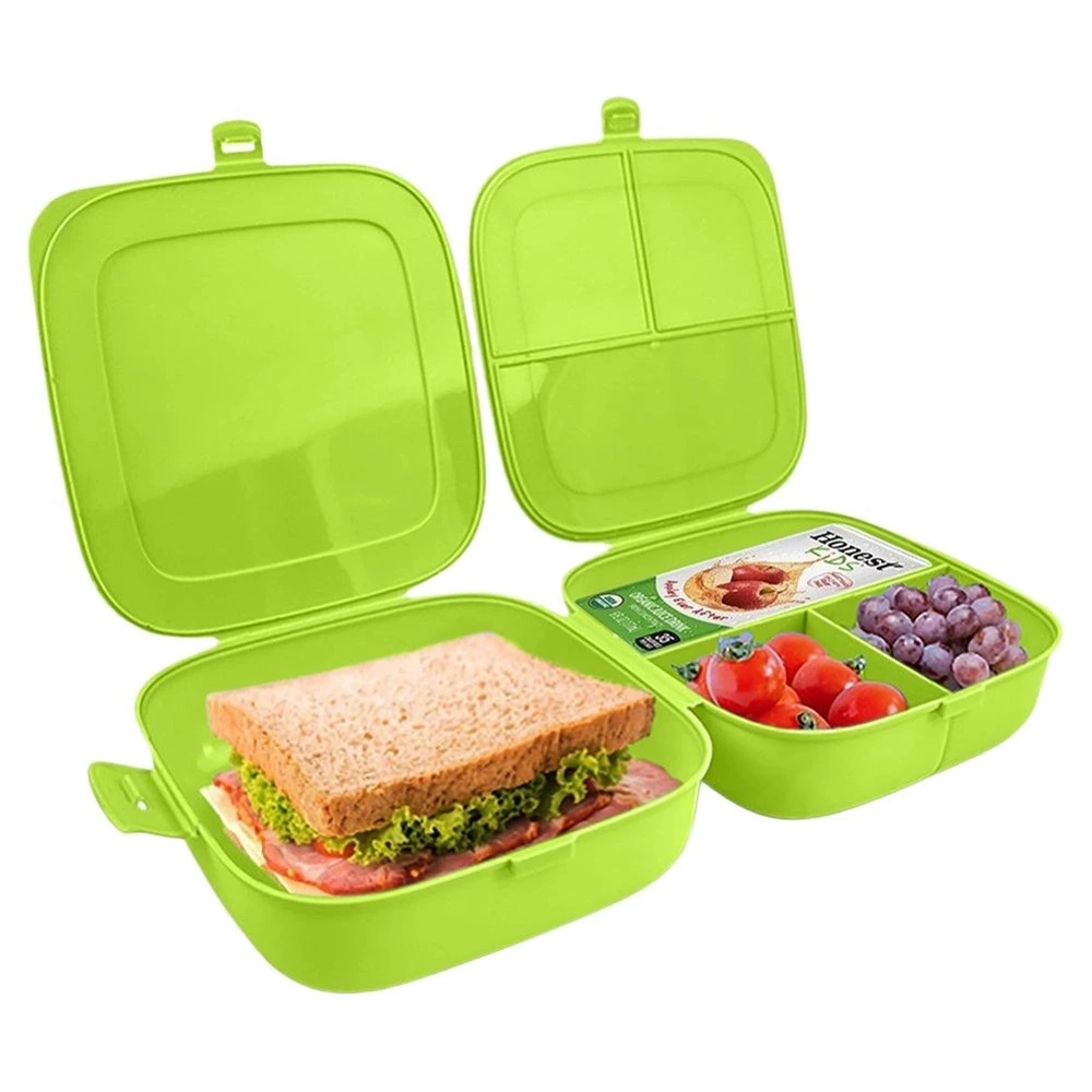 Pojemnik śniadaniowy lunchbox dzielony zielony 2x700 ml