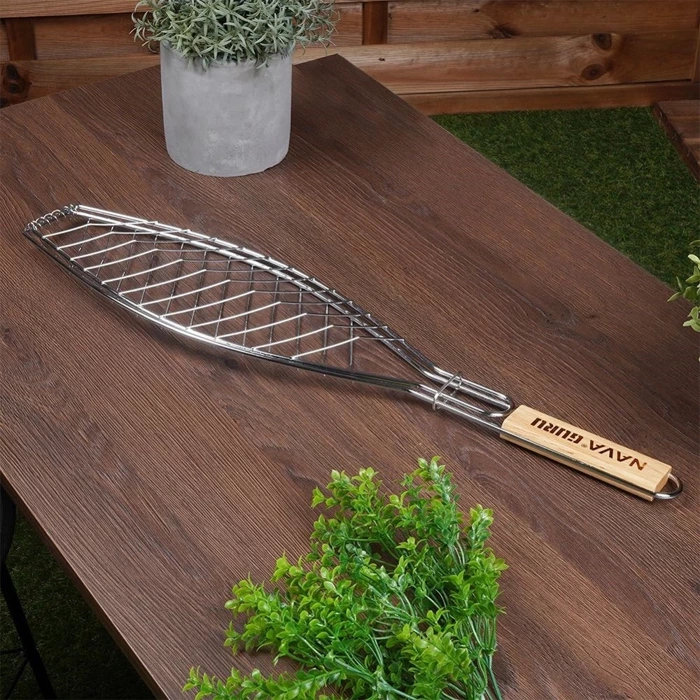 Ruszt do grillowania ryby metalowy BBQ GURU 60x14 cm