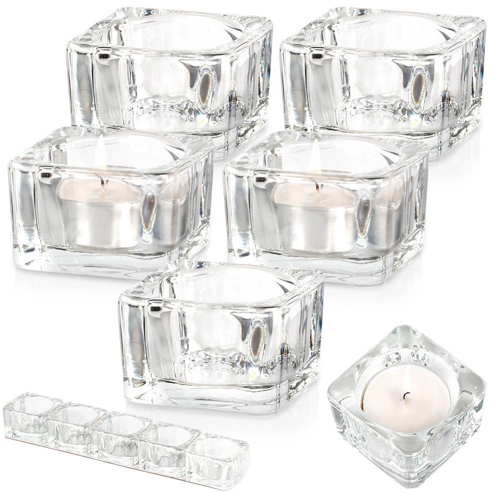 Świecznik szklany na tealight 5 cm 5 szt.