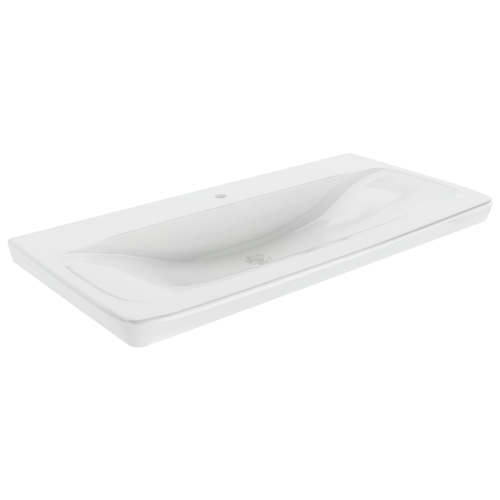 Szafka 100 cm z umywalką ceramiczną sękaty dąb + biały Milano Fackelmann