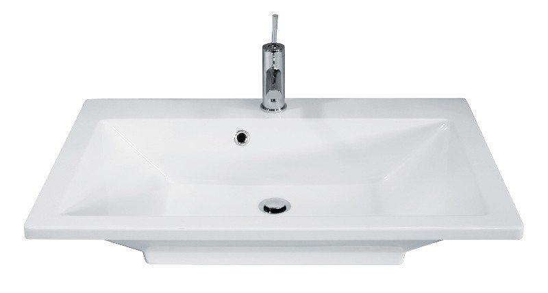Szafka łazienkowa antracytowa z umywalką konglomeratową KARA 80 cm