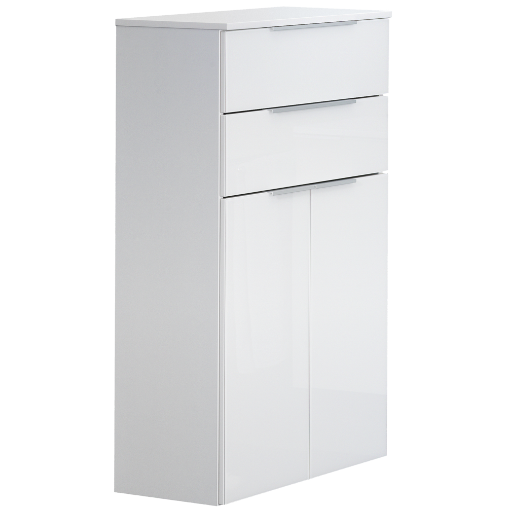 Szafka łazienkowa biała, 2-drzwiowa, 2 szuflady Kara