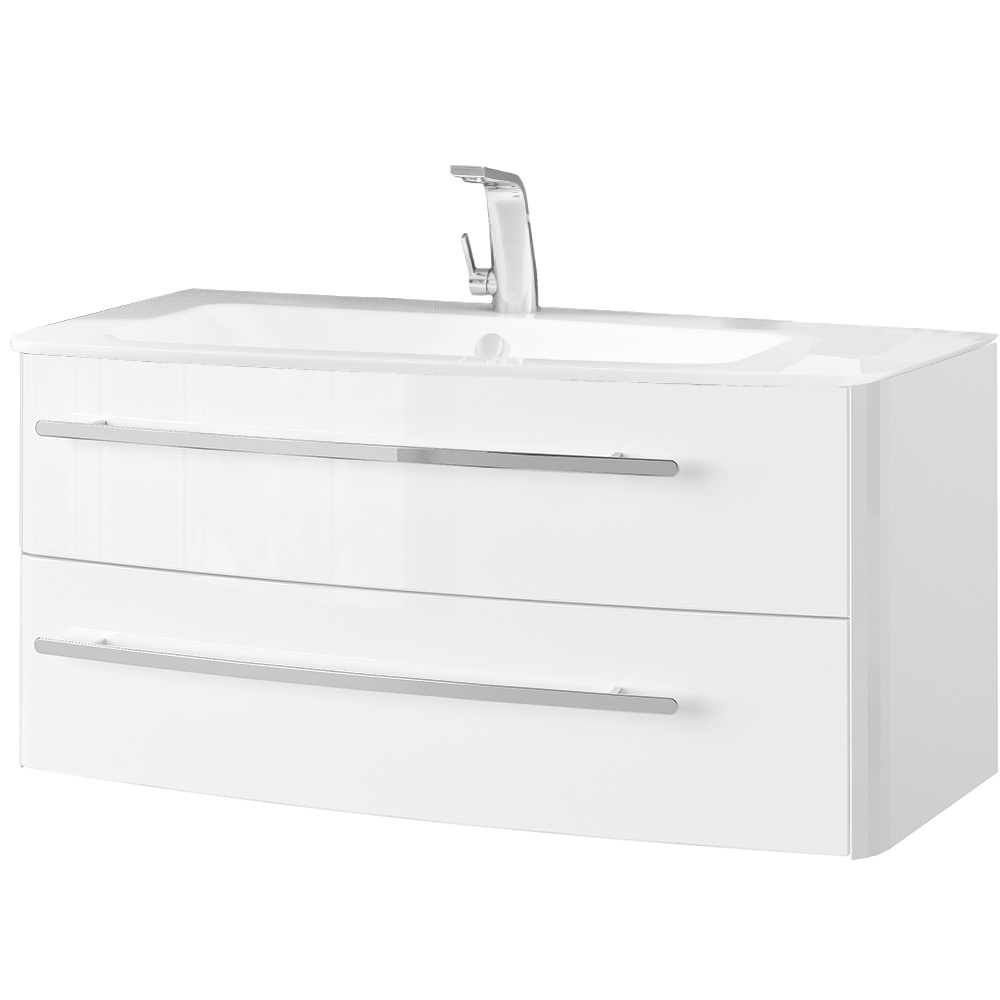 Szafka łazienkowa biała 2-szufladowa 99,2 cm LANZET Classico
