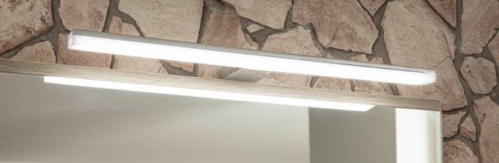 Szafka lustrzana z oświetleniem LED Kolekcja Miami biała z drewnianymi wstawkami