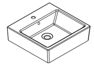 Umywalka ceramiczna kwadratowa 48,5 cm Q4-Fit