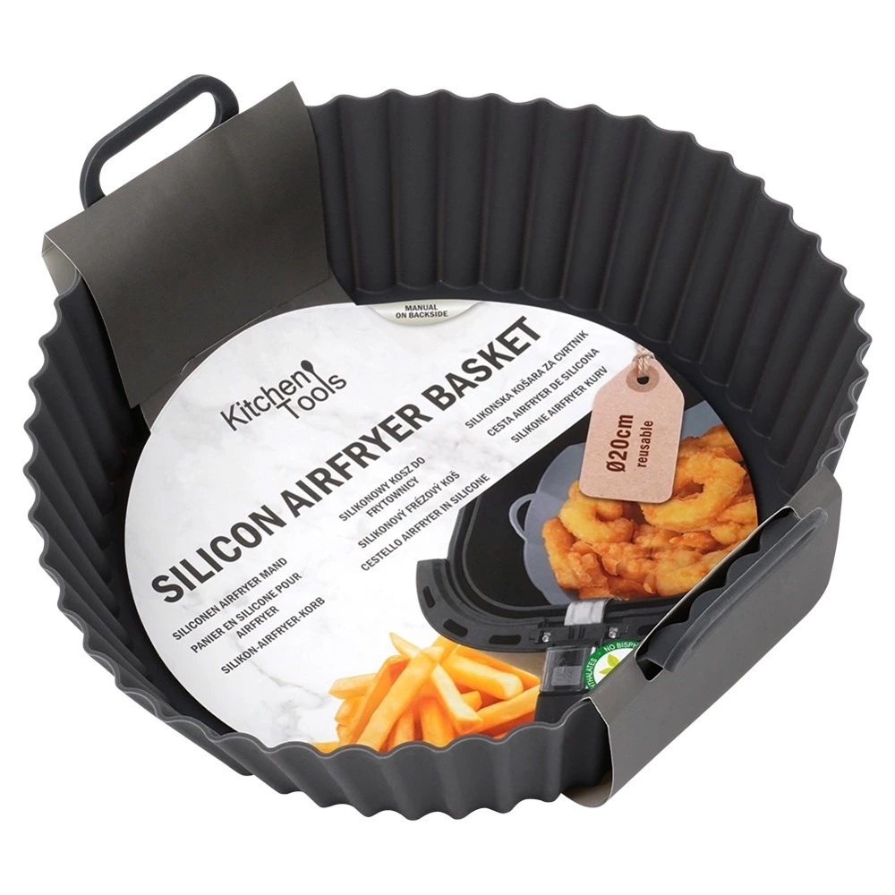 Wkład do frytkownicy Air Fryer beztłuszczowej silikonowy szary 20 cm