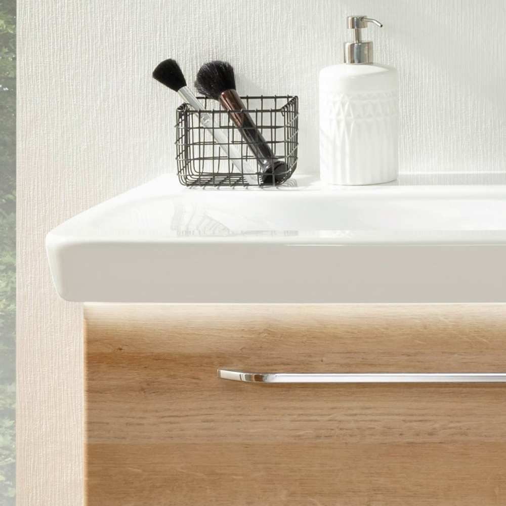 Zestaw mebli łazienkowych szafka pod umywalkę 80 cm sękaty dąb Milano Fackelmann