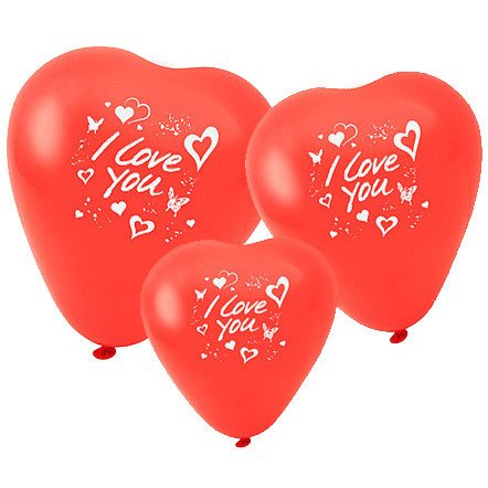 Baloniki w kształcie serca zestaw baloników z napisem "I love you" FACKELMANN 50125