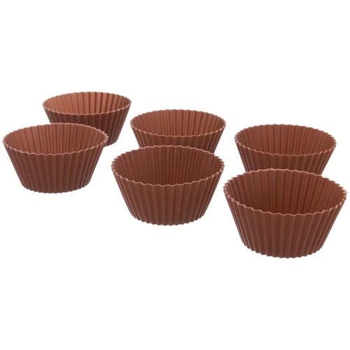 Foremki do muffinek silikonowe brązowa SILLINIE 5,5 cm 6 szt.