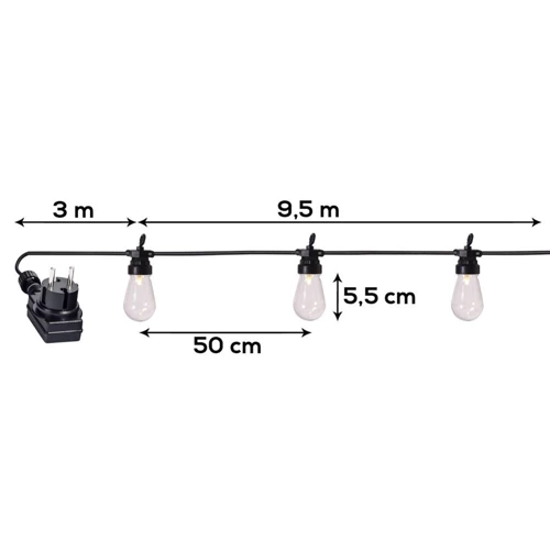 Girlanda ogrodowa LED 12,5 m 20 szt.