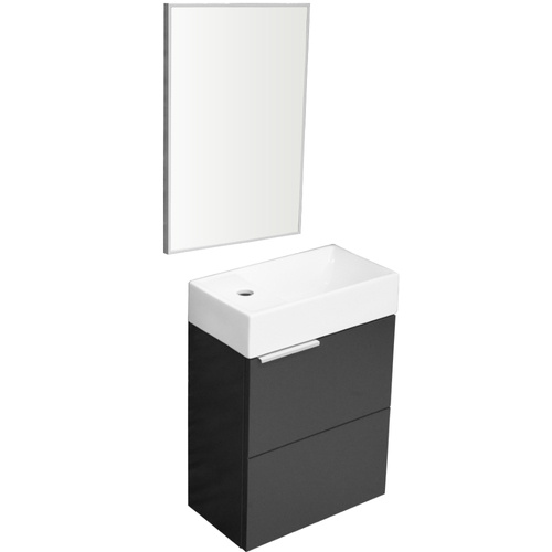 Komplet mebli łazienkowych z serii X3 szafka, lustro oraz umywalka 41 cm ANTRACYT