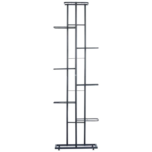 Kwietnik metalowy czarny 8-poziomowy 142 cm