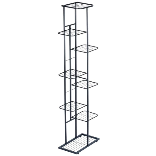 Kwietnik metalowy czarny 8-poziomowy 142 cm