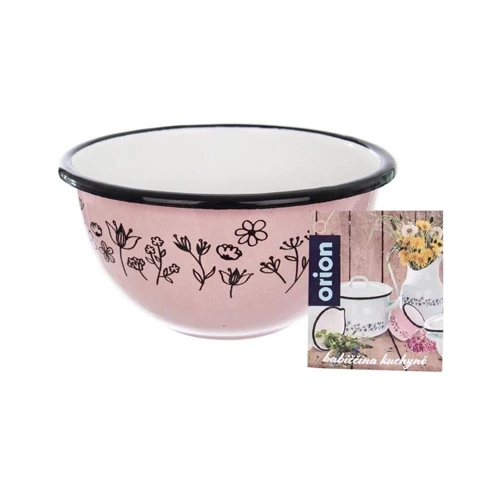 Miska emaliowana różowa LOUKA 12 cm, 500 ml