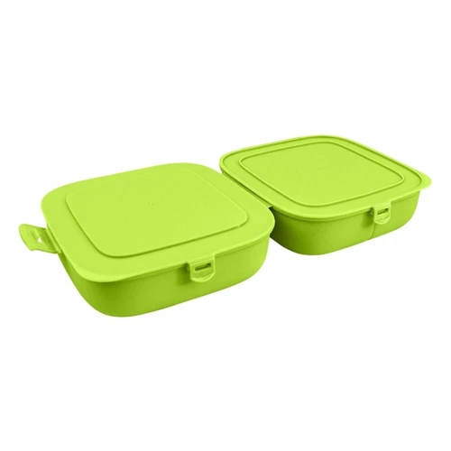 Pojemnik śniadaniowy lunchbox dzielony zielony 2x700 ml